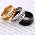 Новое поворотное кольцо из нержавеющей стали для мужчин и женщин, Крутое кольцо для снятия беспокойства, модное обручальное черное кольцо обещания на свадьбу