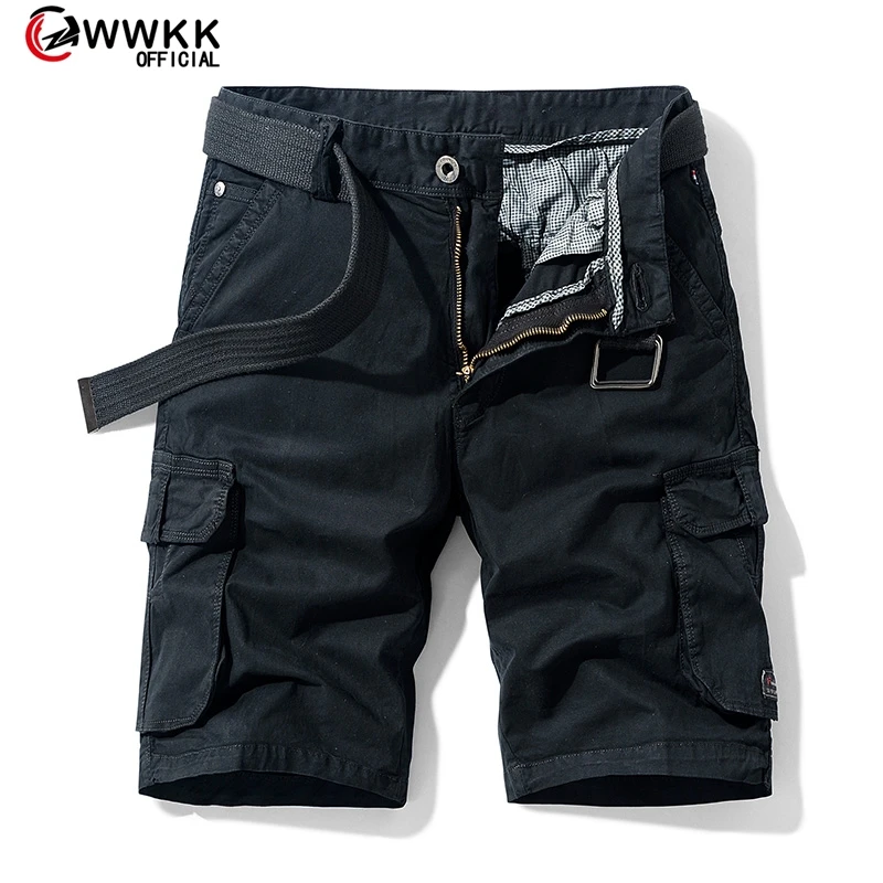 

WWKK 2020 Navy Mens Cargo Shorts Brand New Army Military Tactical Shorts Men Cotton Loose Work Casual Short Pants Drop Shipping