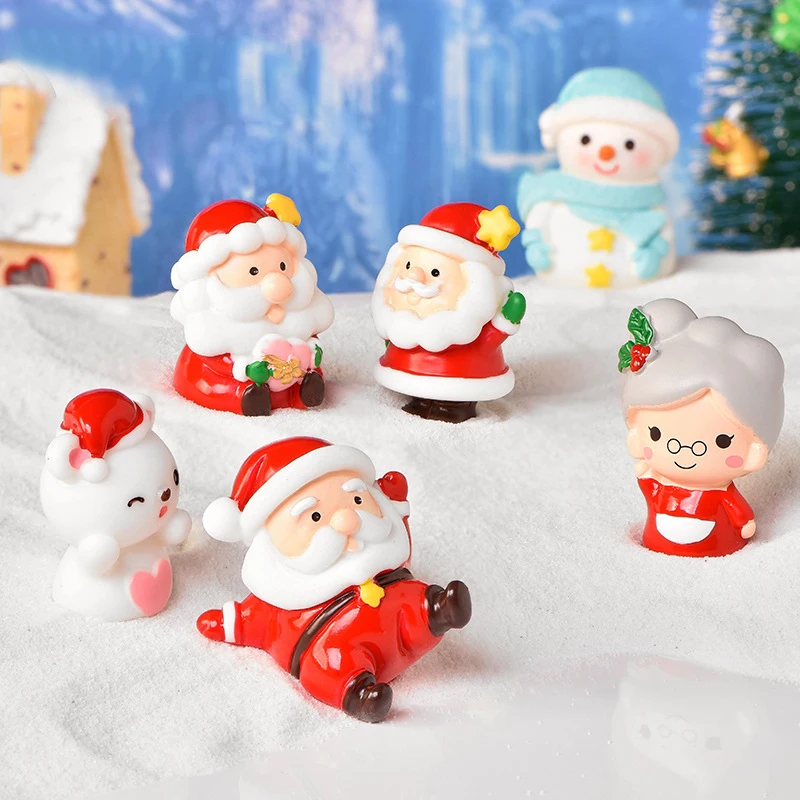 

Cute Santa Claus Ice cream Snowman Ornaments Christmas Tree Mini Micro landscape decor Garden Pot Christmas Decor for Home 1PC