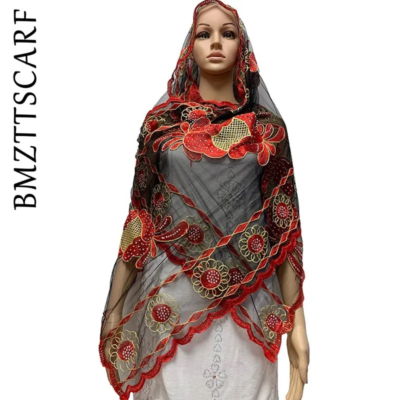 Новые шарфы в африканском стиле шарф из тюли маленького размера со стразами