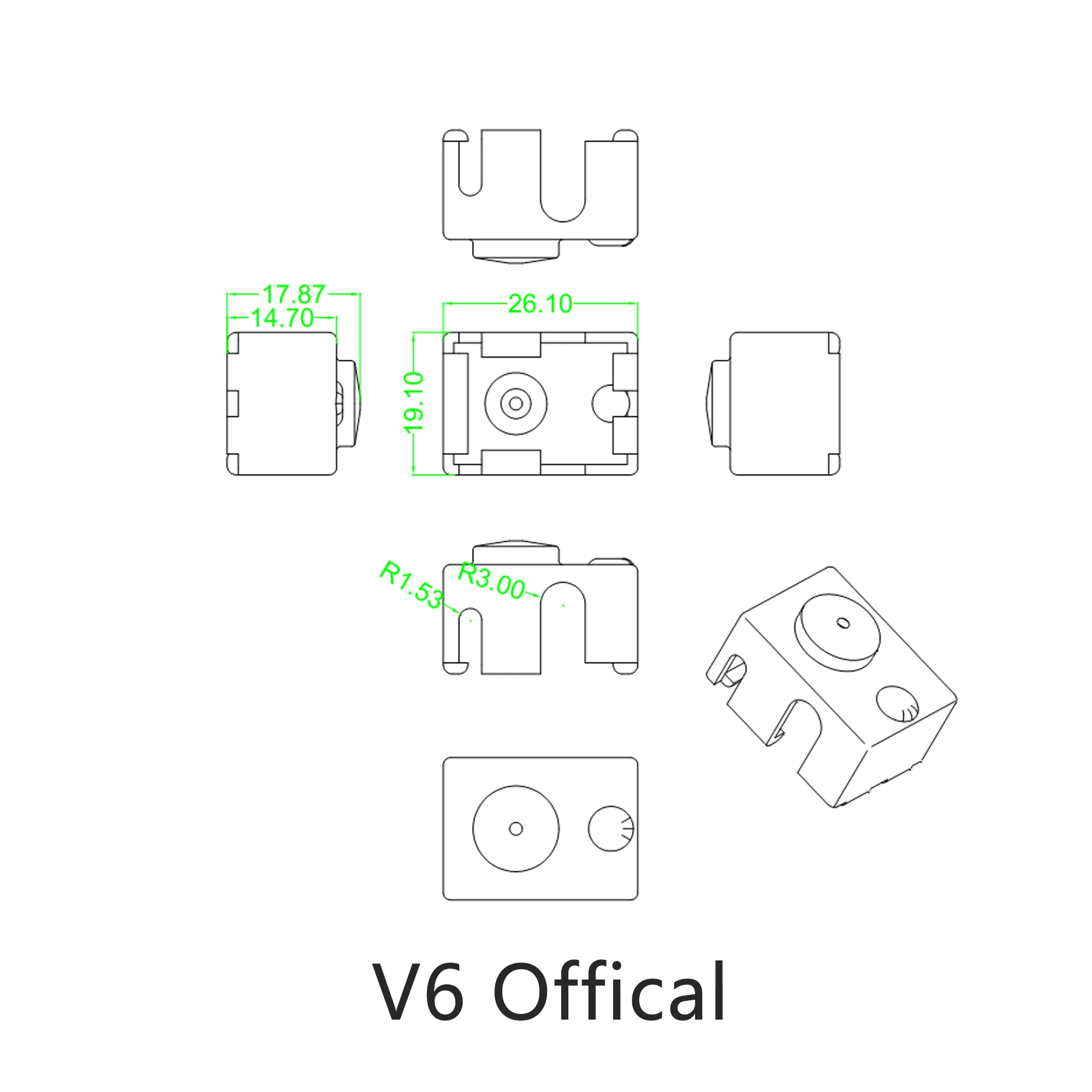 3d Принтер V6/MK7 MK8 MK9/MK10/Volnaco тепловой блок силиконовый рукав защитный силиконовый носок изоляционный чехол Чехол для теплового блока
