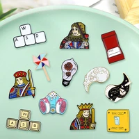 creative trendy personality keyboard funny switch oil drop lapel brooch badge pin bag gift men women fashion jewelry decorate