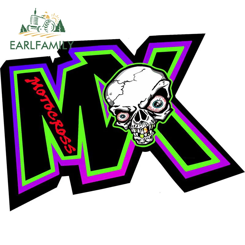 EARLFAMILY 13 см x 11,3 см MX череп Мотокросс диртбайк гоночный Фотофон багажник 4x4 Декор JDM автомобильные наклейки