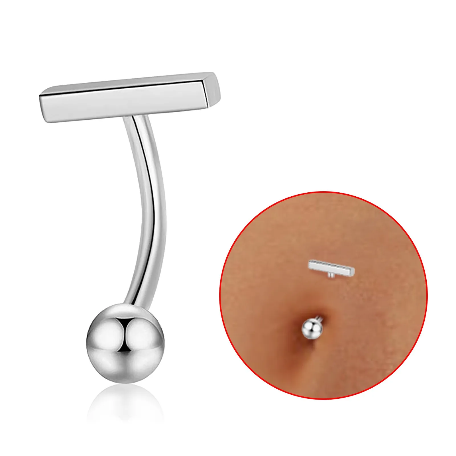 

Stainless Steel Navel Ring Body Piercing Jewelry Navel Stud Navel Nail To S-how Off Your Unique Temperament Sexy Body Jewelry R5