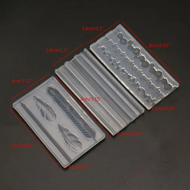 

3Pcs DIY Rose Floral Leaves Bar Hairpin Slilcone UV Resin Mold Flower Feather Barrettes Resin Mold Jewelry Making Tools