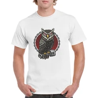 mens clothes owl and piston printed colorful men t shirt cotton summer short sleeve shirts o neck collar casual tops plus size