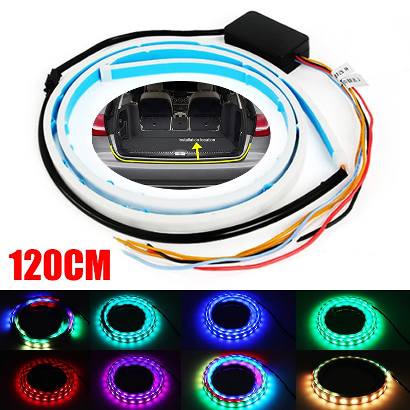 

120CM Car DRL Daytime Running Light Strip 36 LED Car Tailgate Strip Waterproof LED Brake Driving Turn Signal Light