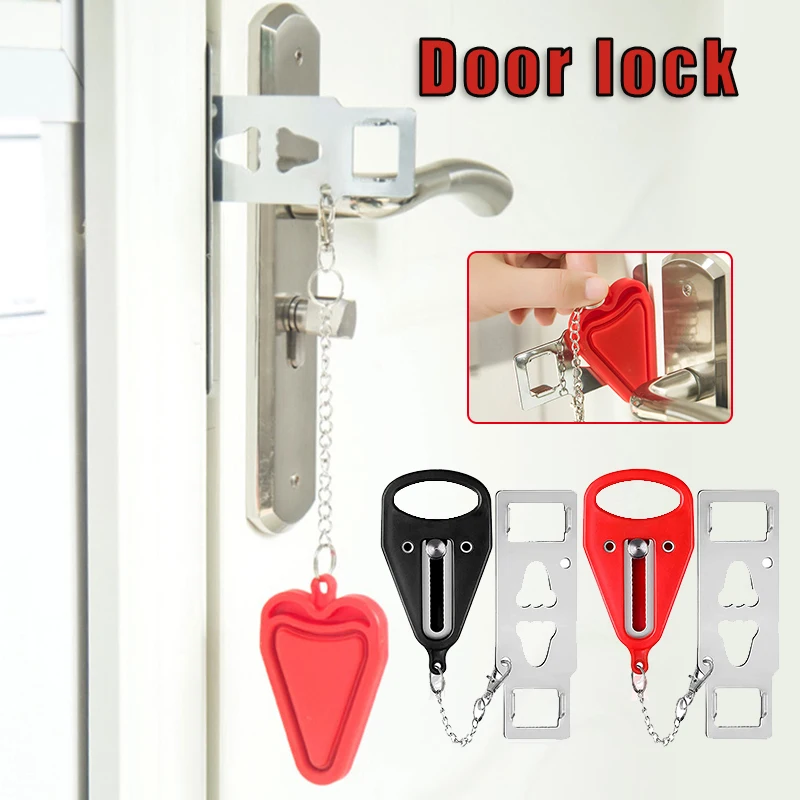 Дверная фурнитура портативный дверной замок безопасный прочный без отверстий
