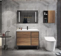nordic modern minimalist smart mirror solid wood bathroom cabinet combination floor bathroom wash basin sink washbasin