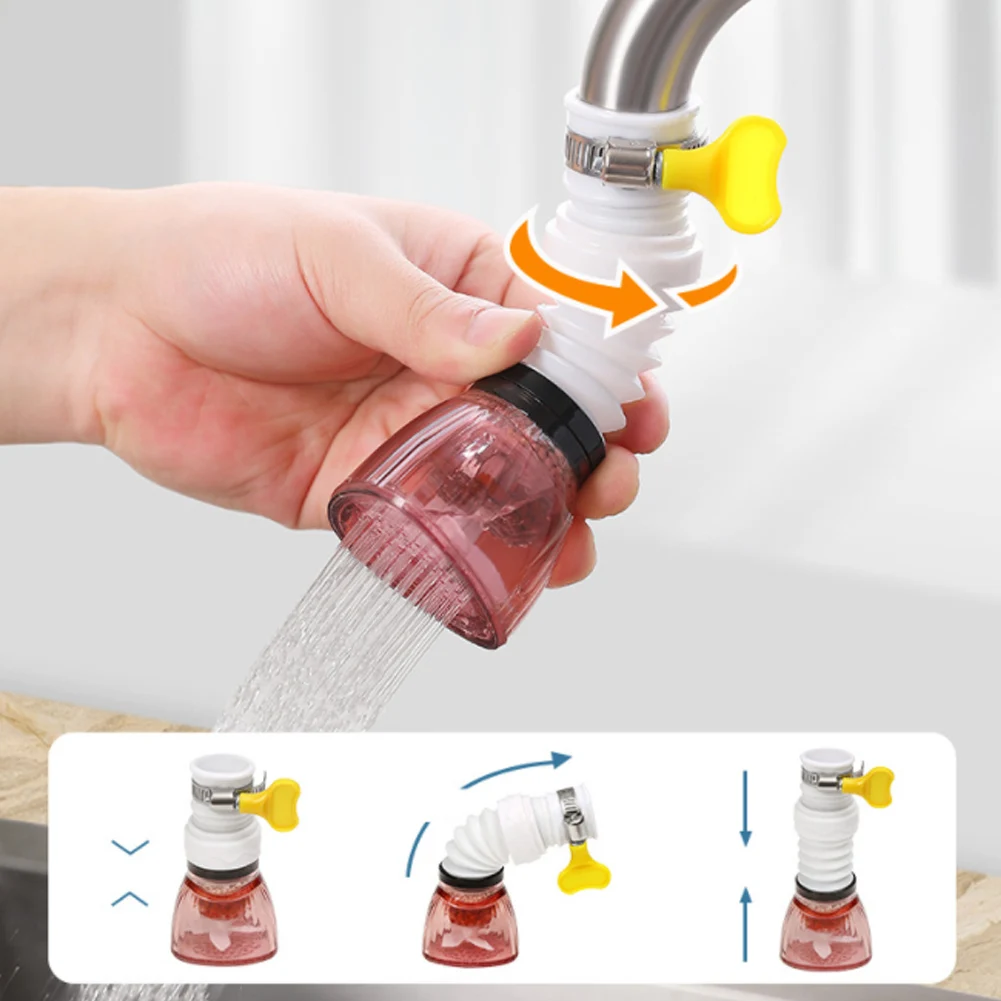 

360° Rotatable Faucet Filter Nozzle Adjustable Splash-Proof Faucet Tap Extender Water Purifier Kitchen Faucet Accessories