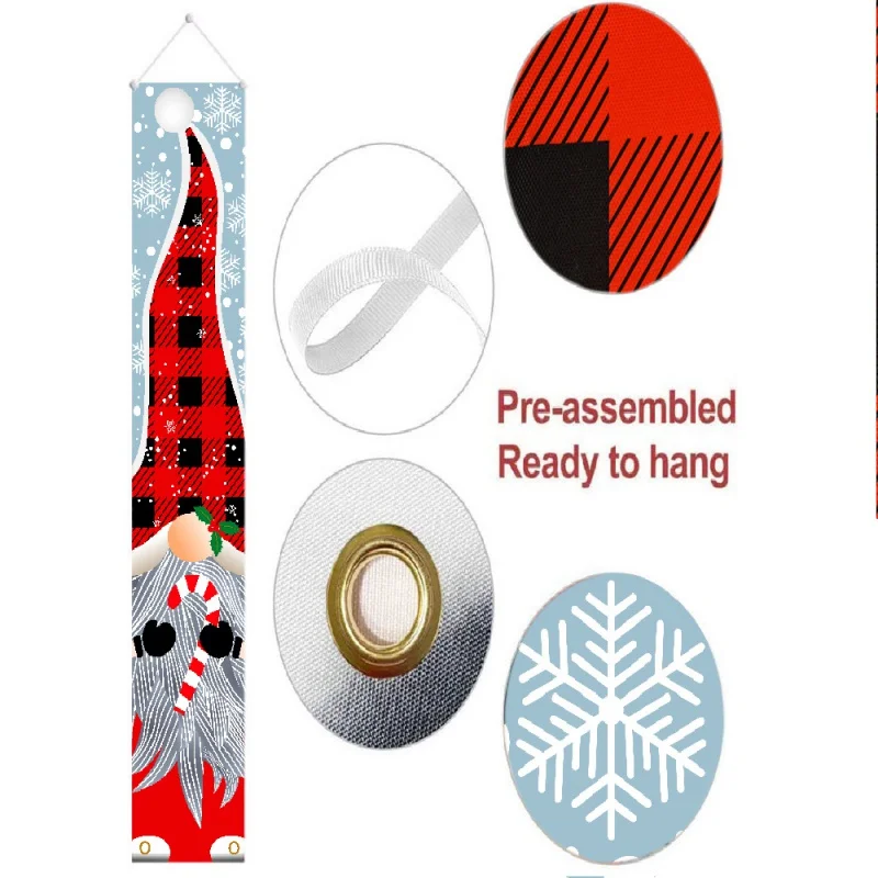 

Christmas Decorations Couplets With Lovely Santa And Snowflake Enhance The Festive Atmosphere Easy To Hang No Distortion