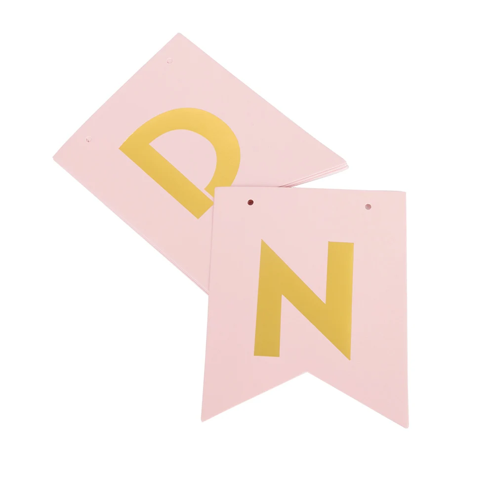 Розовые Конфеты Бар Золотой баннер с надписью детская вечеринка стены Висячие