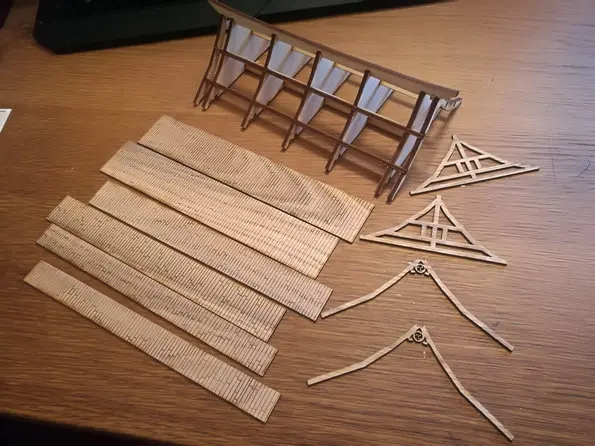 DIY кукольный домик миниатюрная деревянная сцена модель с 28 мм соотношение 1:56 для японских воюющих штатов Размер 26*12*16 см