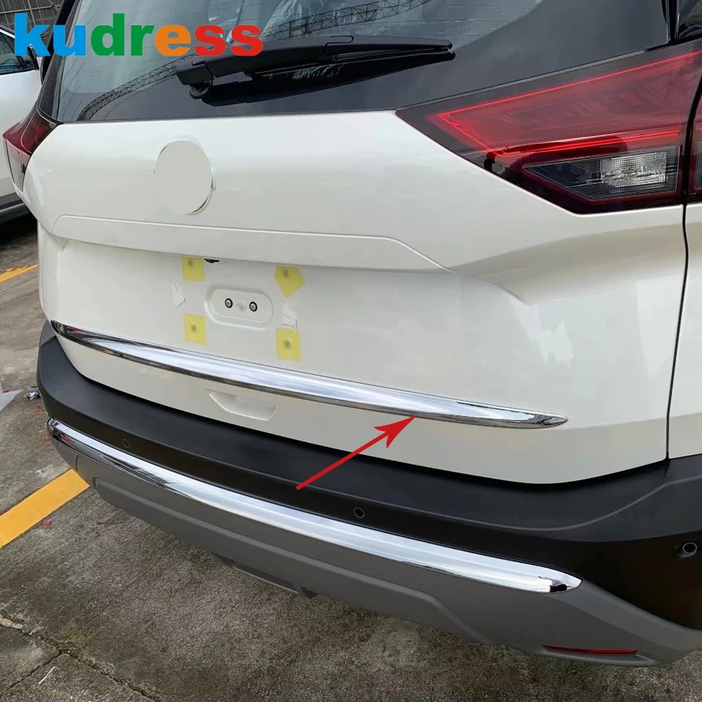 

Для Nissan Rogue X-trail 2021 2022 ABS Хромированная задняя дверь багажника отделка багажника задняя дверь Молдинг крышка полоса автостайлинг