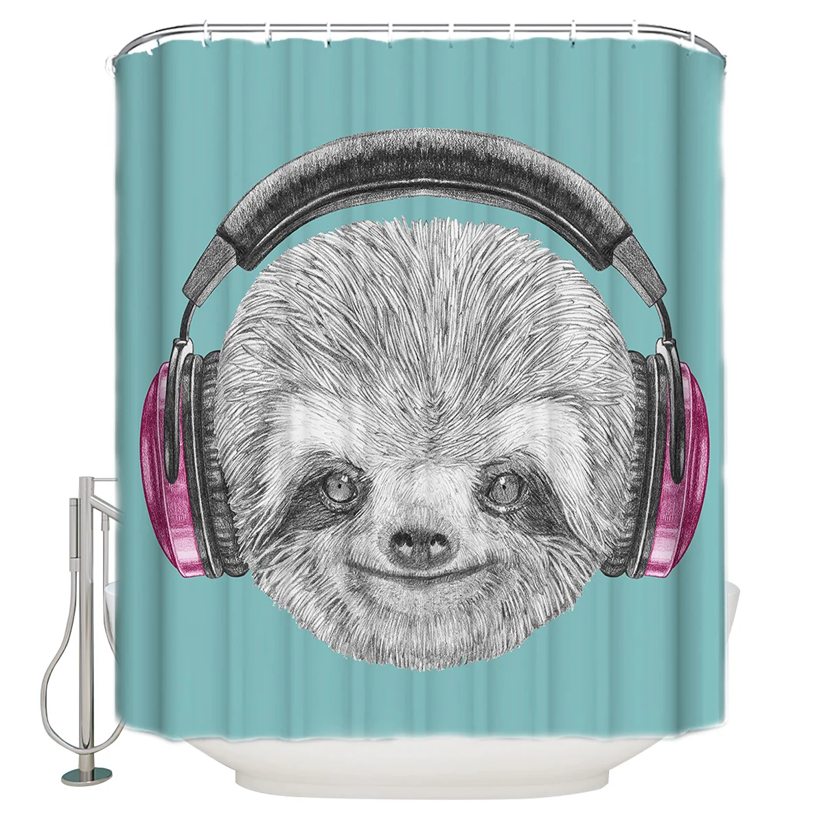 Штора для душа с изображением ленивых животных из мультфильмов штора полиэстера