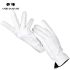 Модные белые кожаные перчатки женские из натуральной кожи белые перчатки из овечьей кожи короткие удобные женские перчатки теплые lining-2226D