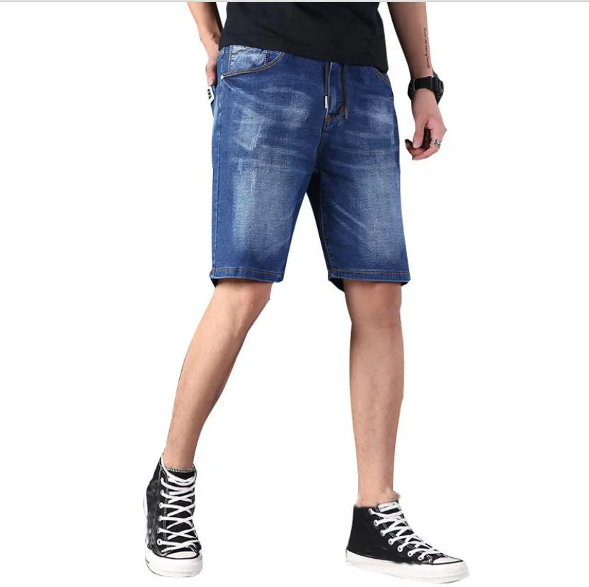 

Plus size men's denim shorts plus 12XL 13XL 14XL pants summer stretch straight 54 56 58 60 jeans blue large