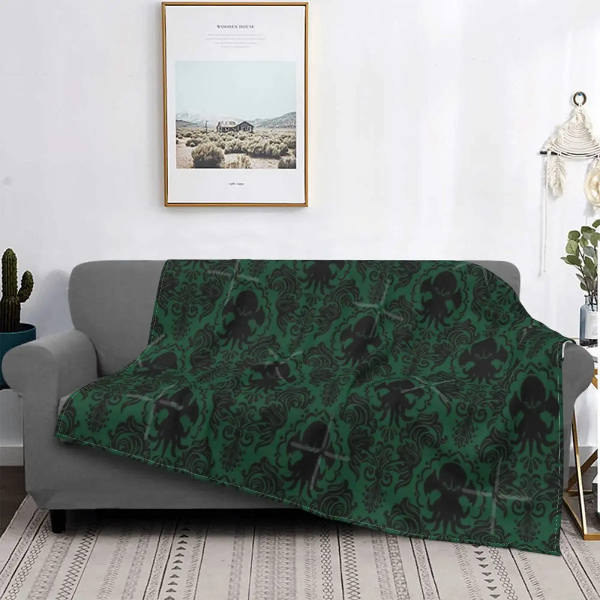 Manta de Дамаск Old One cubrecama a cuadros para cama sofa manta con capupara | Дом и сад