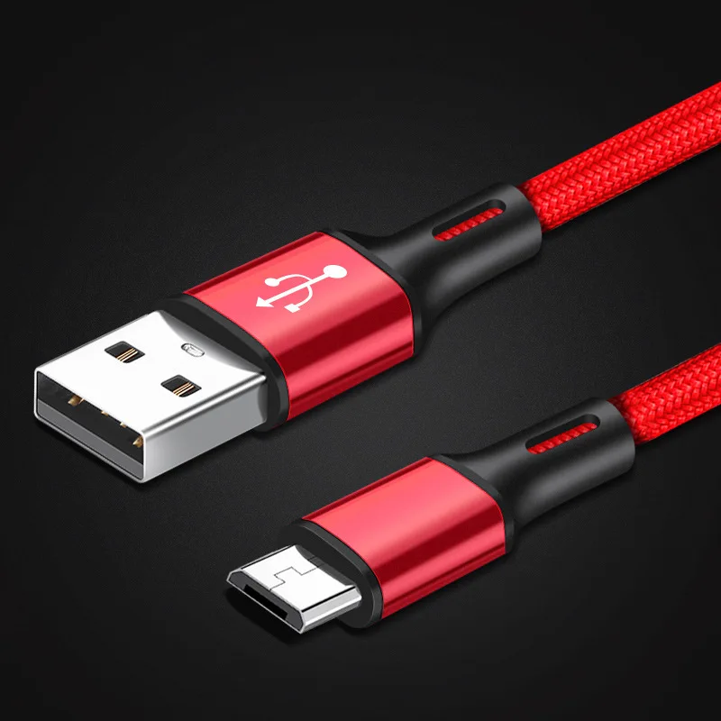 Зарядное устройство USB кабель Micro шнур для быстрой зарядки провод Samsung Xiaomi красный