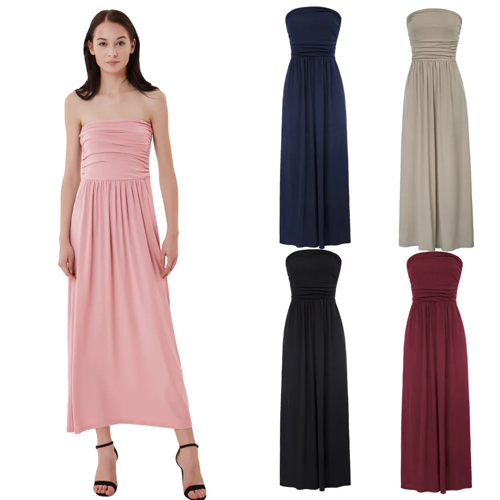 

Grace Karin Women's Strapless Maxi Dress Plus Size Summer Beach Long Cocktail Party Dresses Simple Formal Evening Elegant Gowns