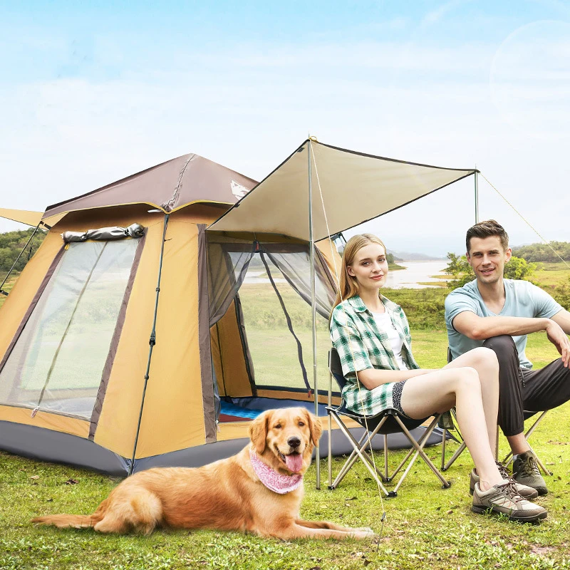 Hewolf Outdoor Tent 3-4 People Fully Automatic Rainproof Square Space Leisure Camping Beach | Спорт и развлечения