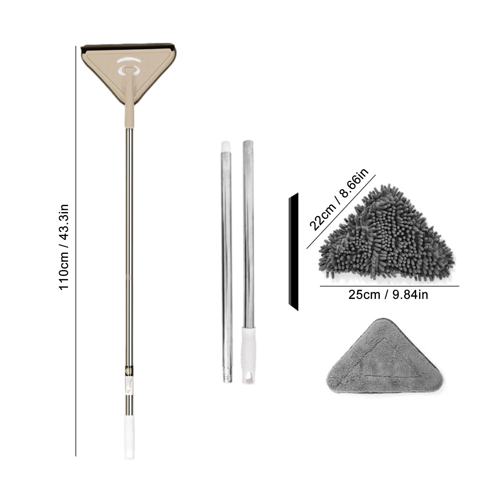 

Large Window Cleaning Mop Glass Cleaner Wash Expansion Floor Sweeping Wall Wiper Car Supplies Kitchen Items Microfiber Chenille