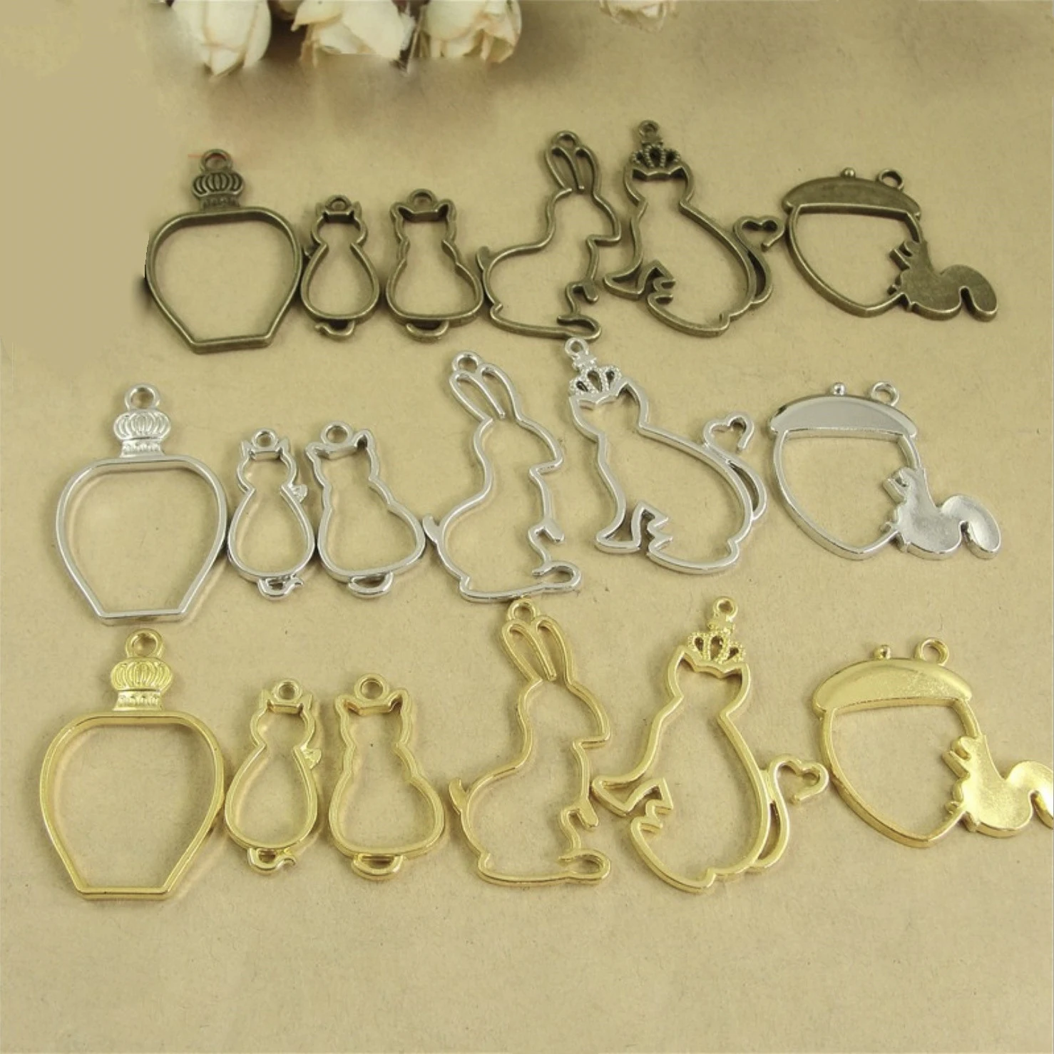 10 шт./лот металлическая рамка для животных УФ из эпоксидной смолы подвески