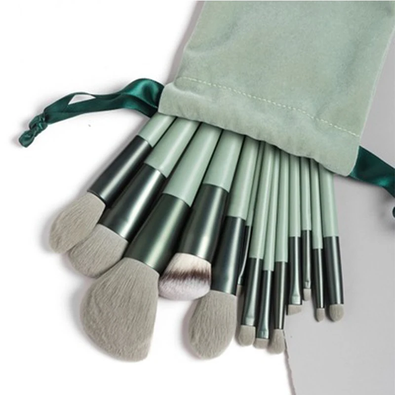 

13pcs Quick-Drying Makeup Brush Sets Soft Blush Loose Powder Brush Highlight Eye Shadow Brush INS With Bag Portable Beauty Tools