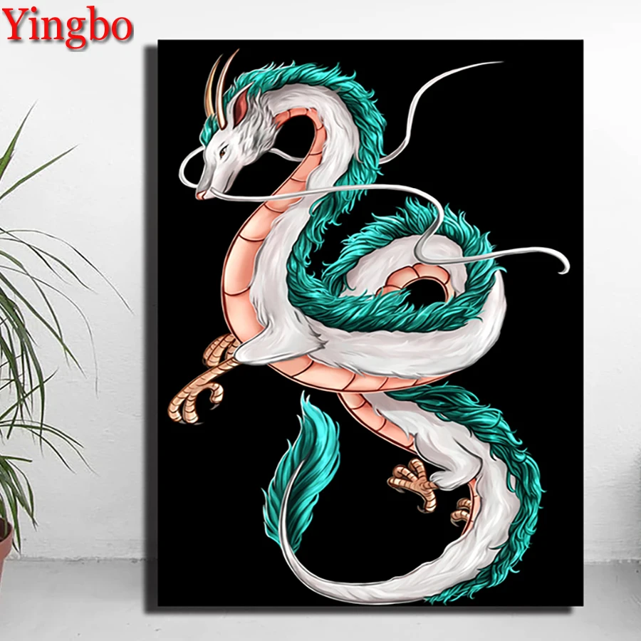 Алмазная живопись сделай сам полная выкладка мозаика Аниме Дракон вышивка