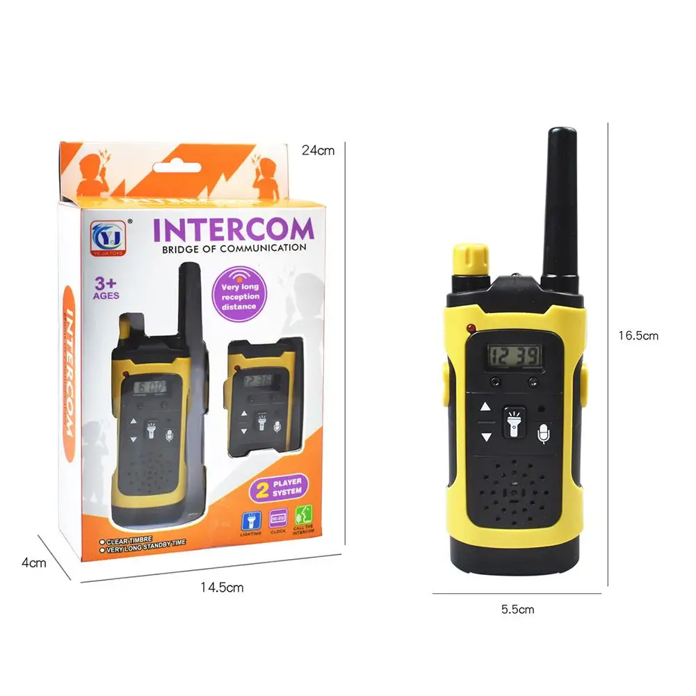 2pcs intelligent walkie talkies with lcd display clear sound waterproof parent child interaction kid pretend toy 1 free global shipping