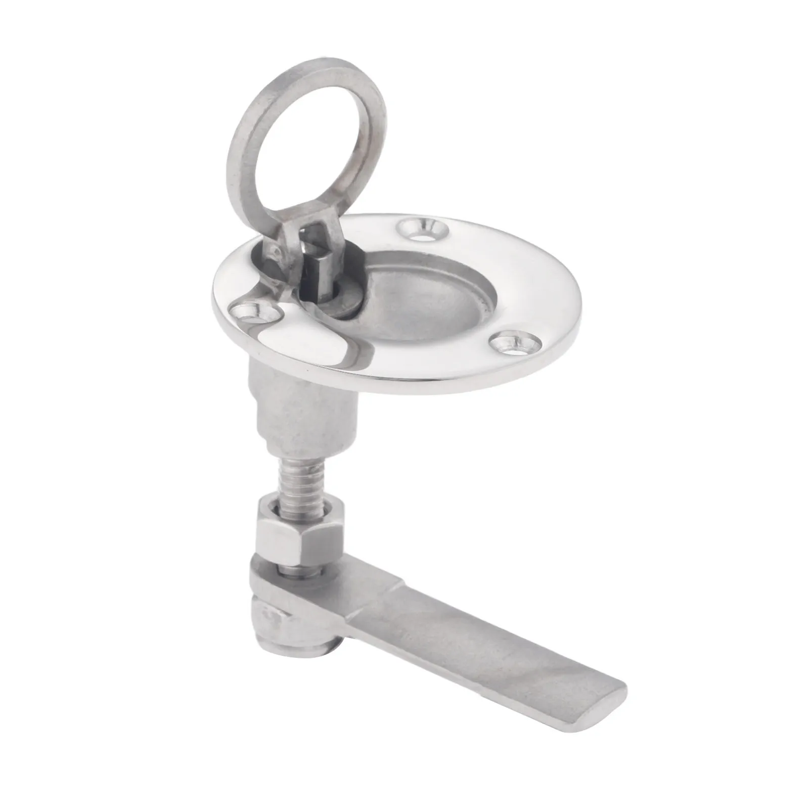 

1PC Stainless Steel Yacht Boat Door Window Hatch Latch Flush Turning Lock Lift Ring Handle Latch Fitting Marine Hardware