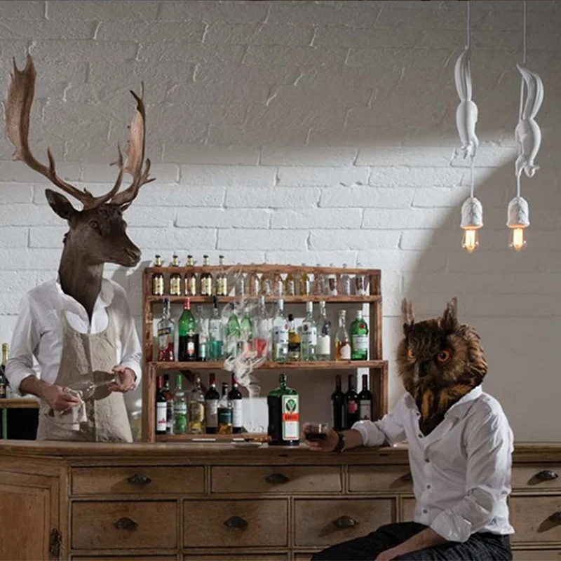 Светодиодные подвесные светильники в скандинавском стиле из смолы виде белки