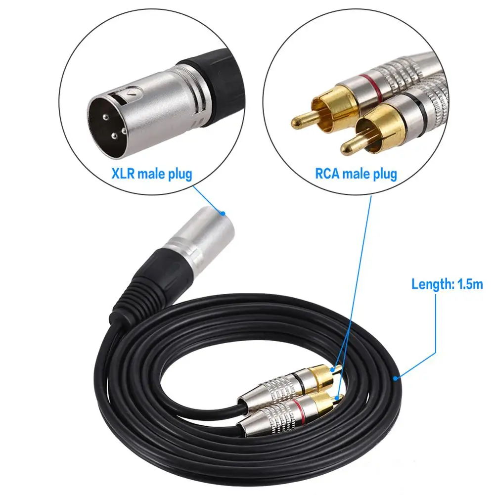 3 м 1 XLR на 2 штекера RCA штекер стерео аудиокабель Y разделительный провод шнур |
