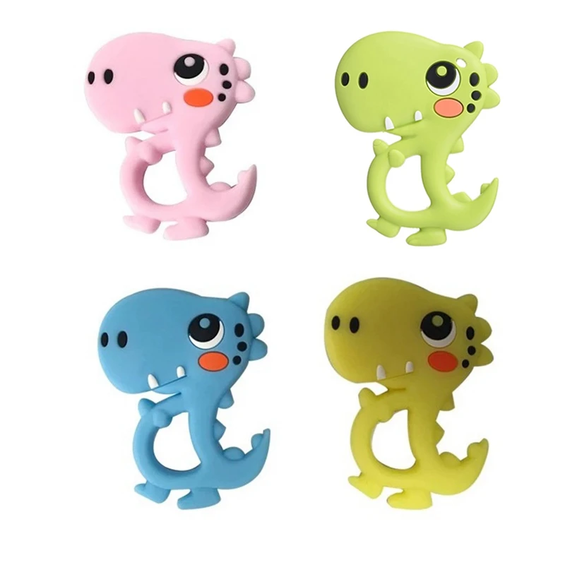 

Dinosaur Baby Teether Dinosaur Teether Animals Cartoon Chew Toy Silicone Baby Teething Necklace Toy Children's