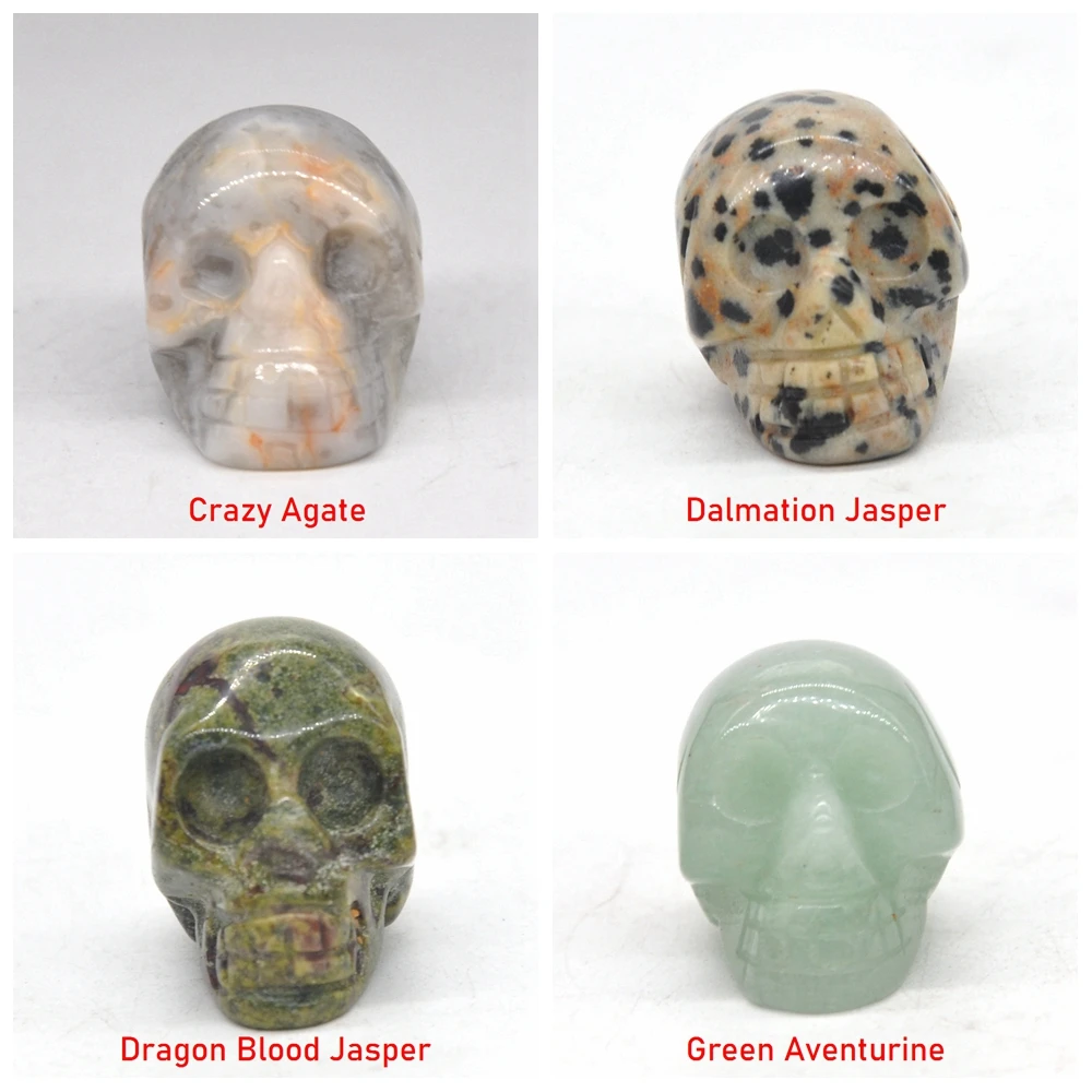 Статуэтка с черепом 1 дюйм резное украшение из натурального камня исцеляющий