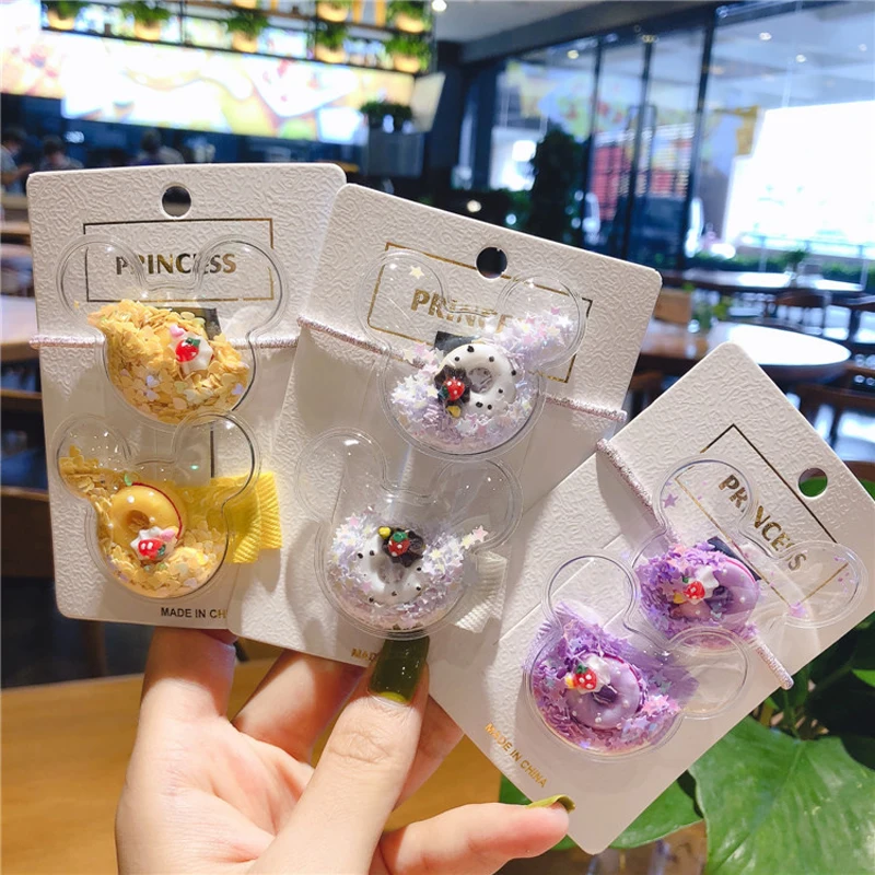 Детские аксессуары для волос 2 шт./компл. прозрачные ободки Мультяшные зажимы