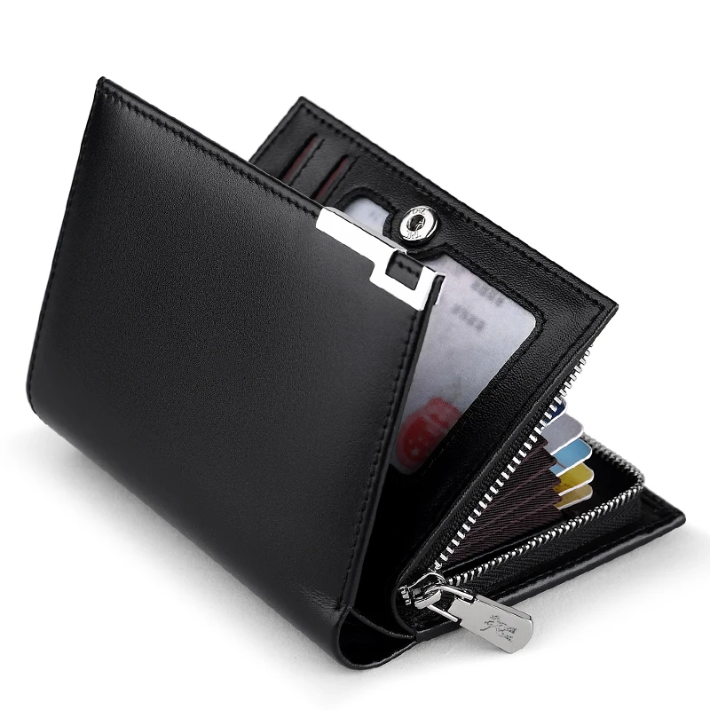 Кошелек Rfid мужской короткий на молнии Деловой держатель для карт спилок erkek cuzdan