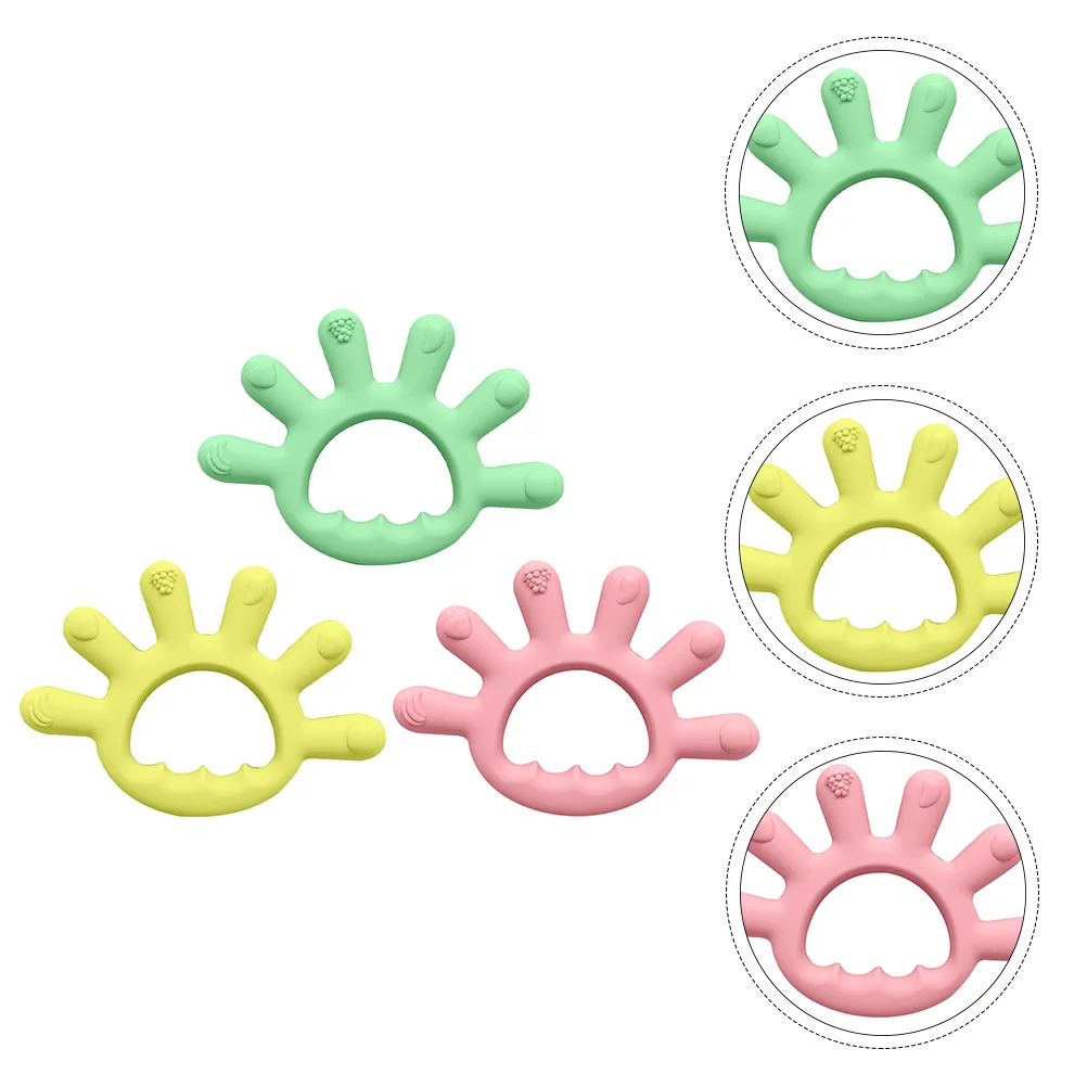 

3Pcs Molar Toys Infant Silicone Teether Toys Baby Molar Toys (Assorted Color)