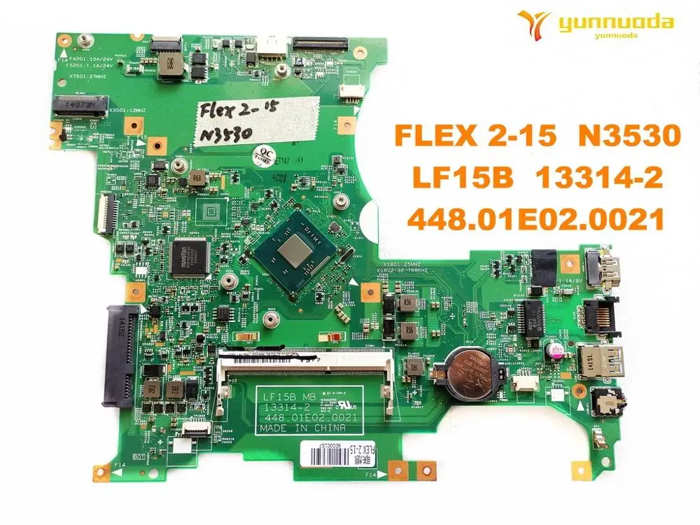 Оригинальная материнская плата для ноутбука Lenovo FLEX 2-15 N3530 LF15B 13314-2 448.01E02.0021