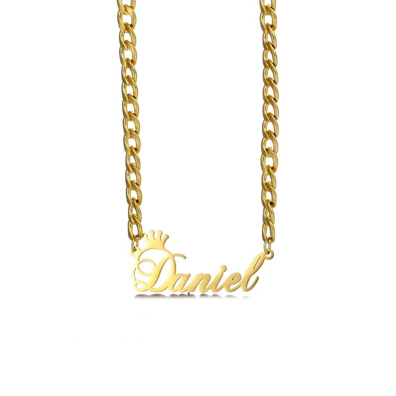 Индивидуальное ожерелье с именем для мужчин и женщин кубинская цепь 5 мм из