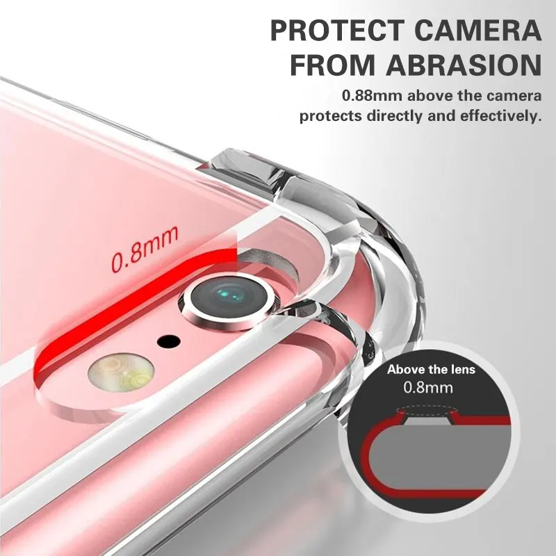 Роскошный противоударный силиконовый чехол для телефона для iPhone 7 8 6 6S Plus 7 Plus 8 Plus 11 Pro XS Max XR X Чехол прозрачный защитный чехол