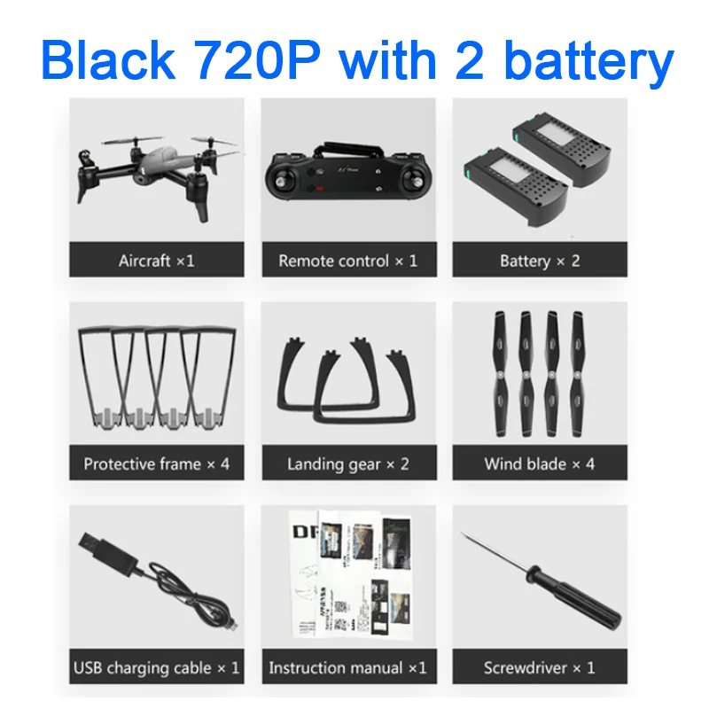 black 720P ba 2 SG106 HD Дрон с двойной камерой 1080 P/4 K WiFi FPV в режиме реального времени воздушная видео широкоугольный оптический поток RC Квадрокоптер вертолет игрушки - Цвет: black 720P ba 2