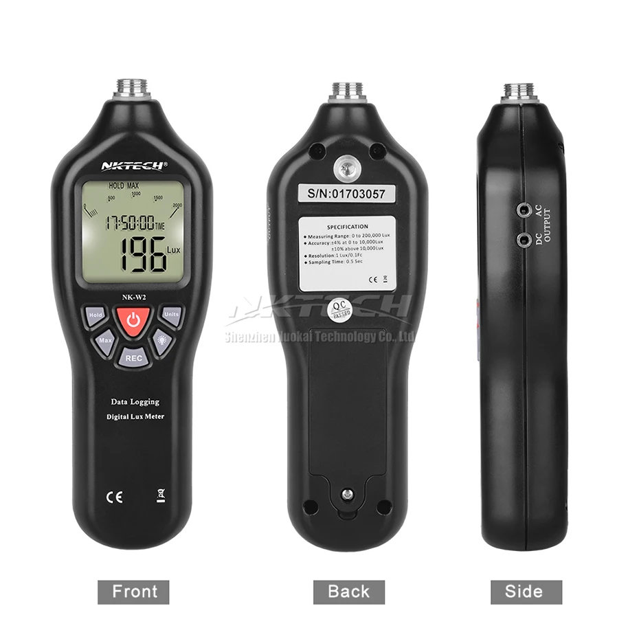 NKTECH NK-W2 Автоматический Цифровой Люксметр FC светильник USB Регистратор люкс-метр ПК записывает подсветку подсветки автоматический тестер 0,1-200000Lux