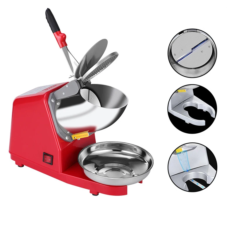 Machine Snow Cone Maker Stainless Steel Ice Chopper Crusher 85kg/h Home Restaurant Bar