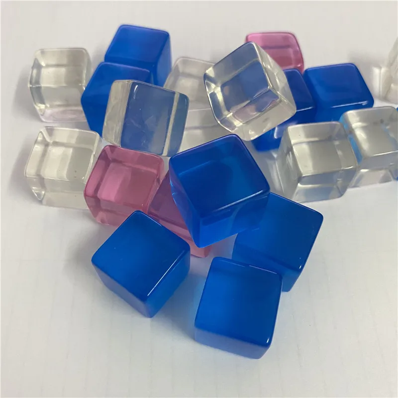 Прозрачные квадратные угловые пустые кости 10 шт./компл. 16 мм для настольных игр