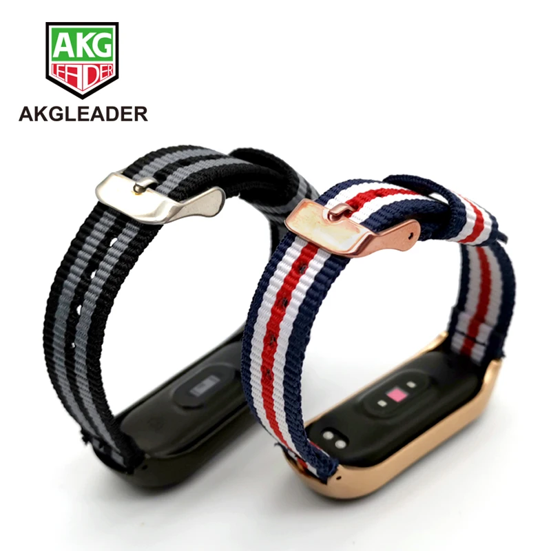 Тканевый браслет AKGLEADER Mi Band 5 ремешок на запястье для Xiaomi Miband спортивный