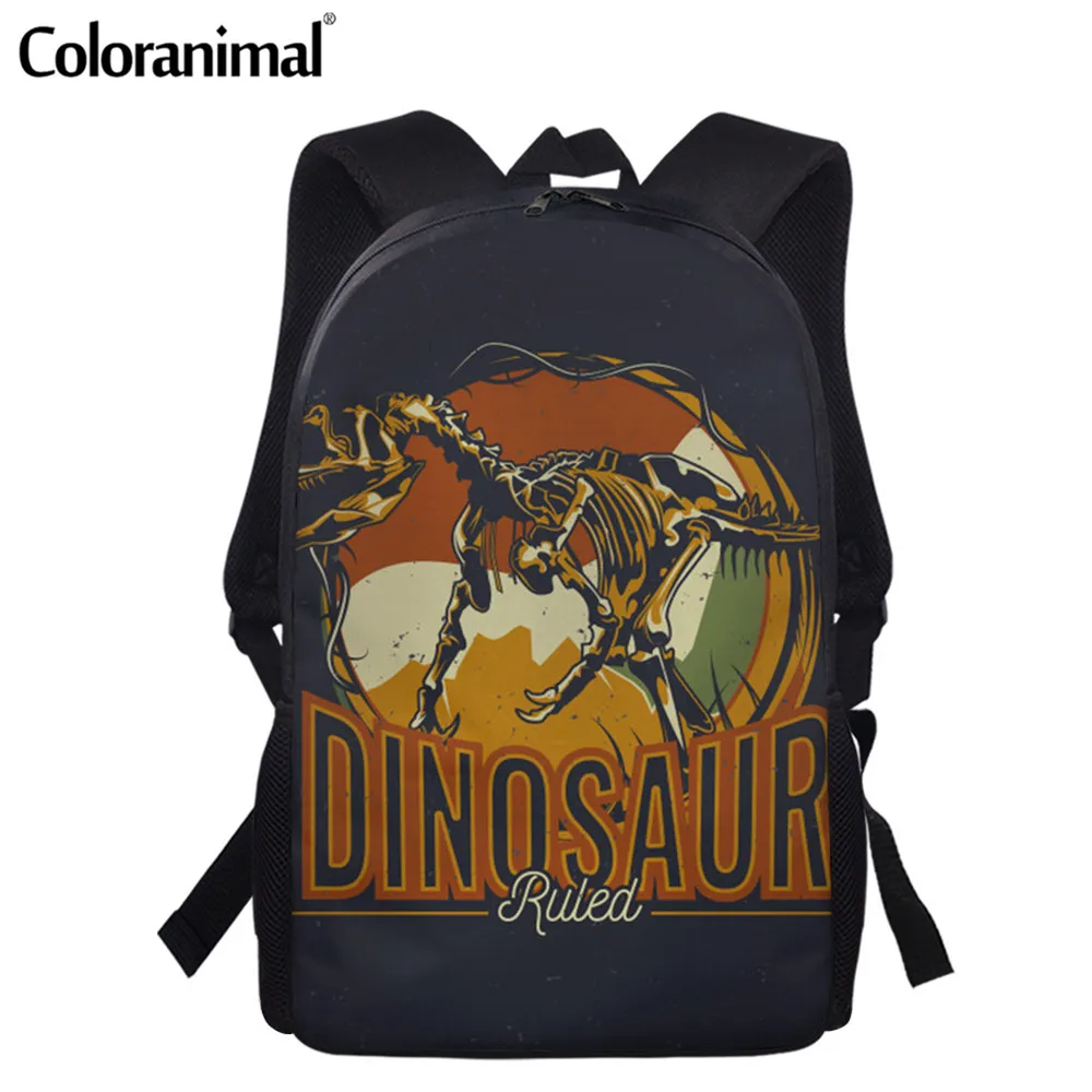 Coloranimal Cool Fashion Tigerish Dinosaur Cartoon Pattern Backpack for Children Boys Large Book Bag Girls and Laptop Bolsa | Багаж и