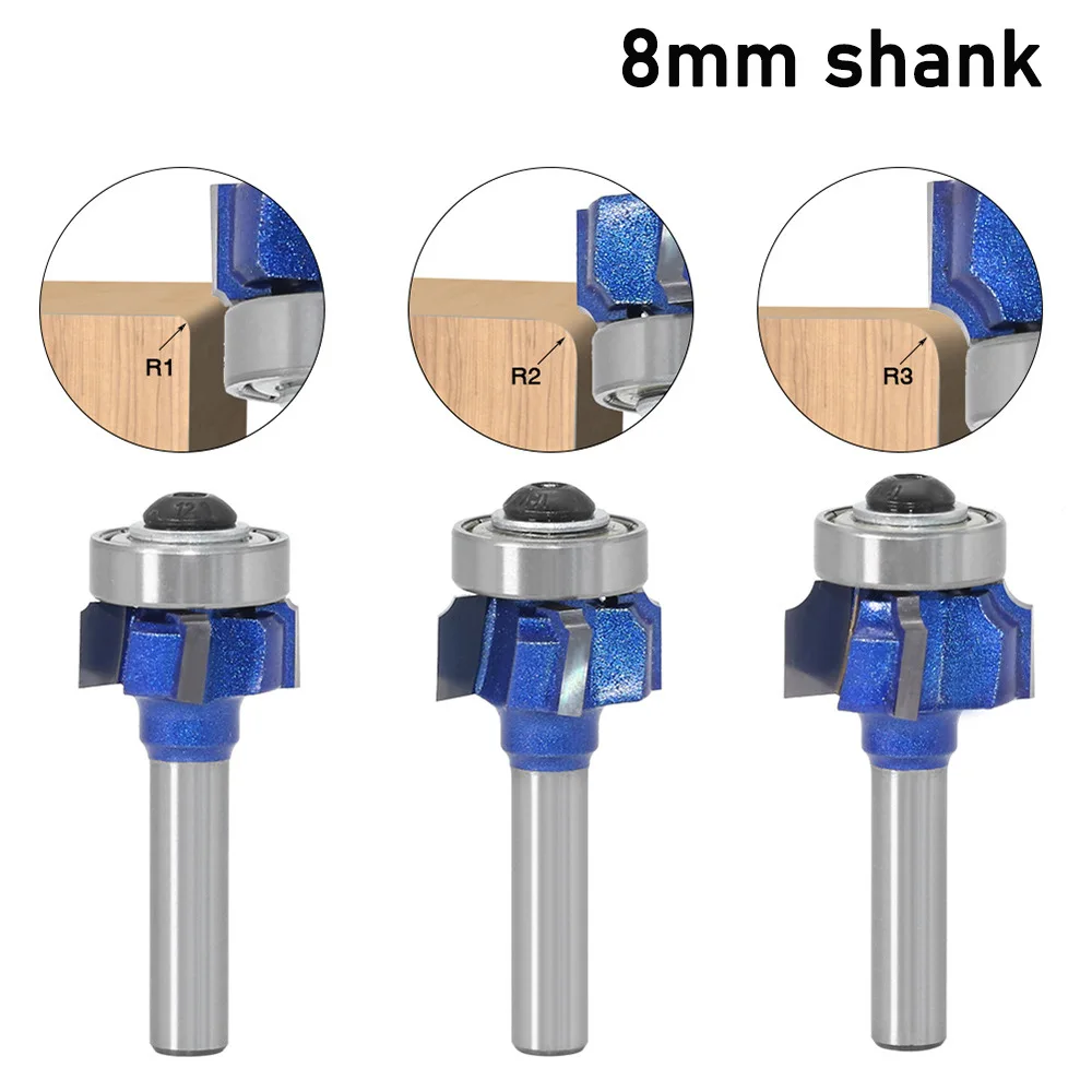 

1pc 6mm 1/4 8 Shank Z4 Corner Round Router Bit R1 R2 R3 Trim Edging Woodworking Mill Classical Cutter Bit for Wood 051-Z4