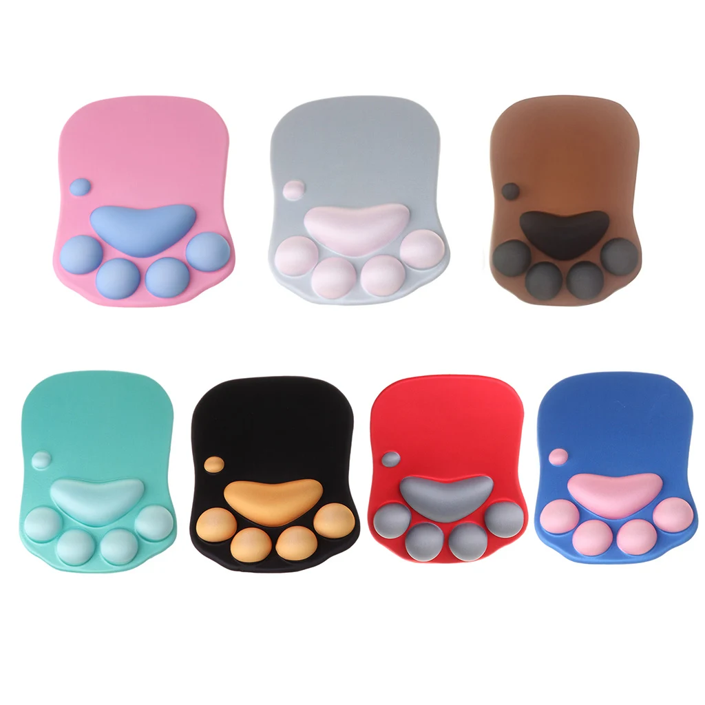 

3D Cute Mouse Pad Anime Soft Silicone Cat Paw Mouse Pad Wrist Rest Support Memory Foam Gaming Mousepad Mat Cushion