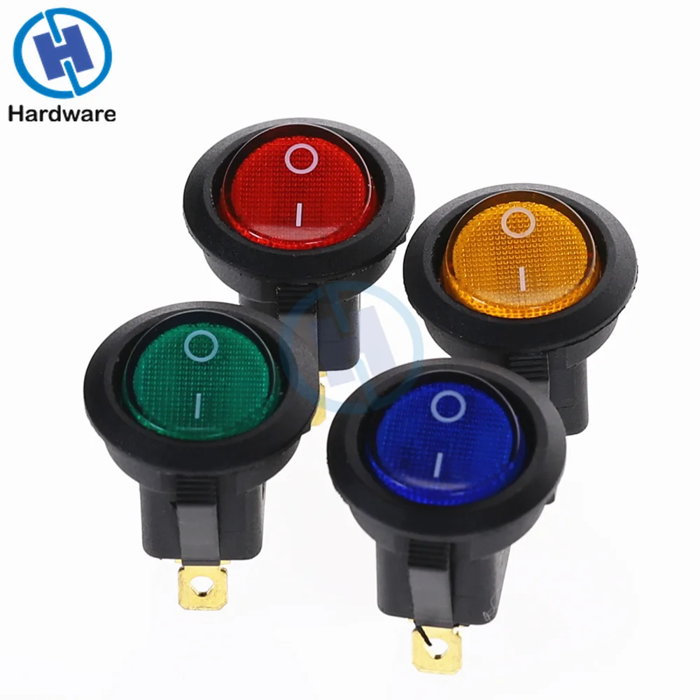 Светодиодный кулисный переключатель 10 шт. 12 В 3pin зеленый синий желтый красный